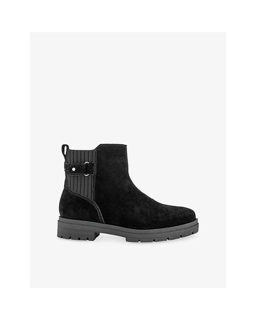 TOMS Black Astrid Suede Ankle Boots