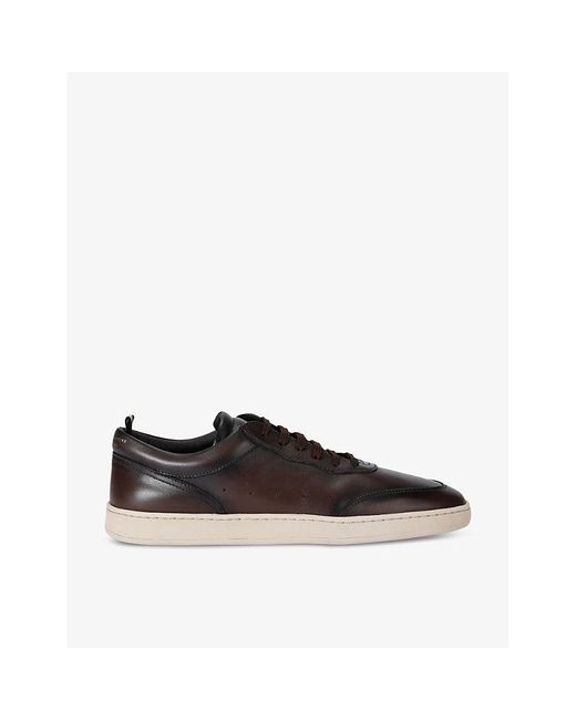 Officine Creative Black Kris Lux Logo-Embellished Leather Low-Top Trainers for men