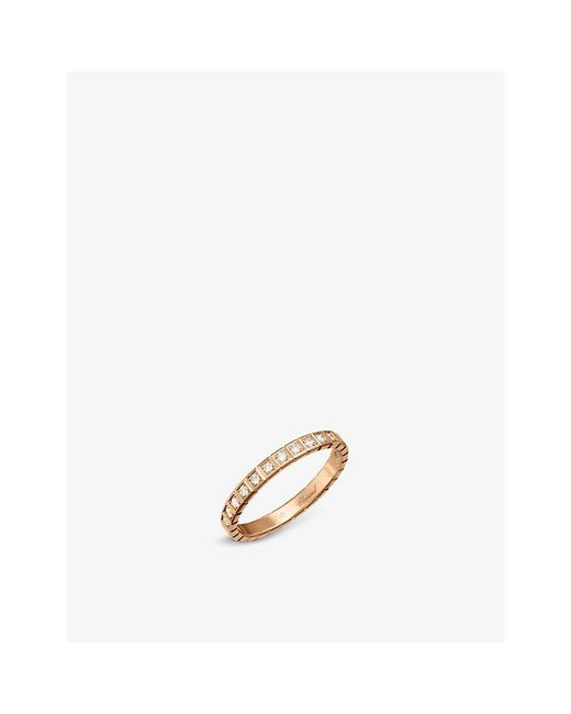 Chopard White Ice Cube Pure 18Ct Rose- Diamond Ring