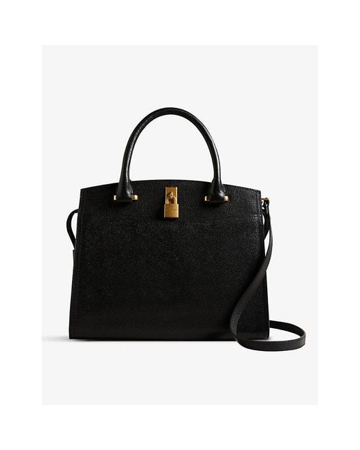 Ted Baker Black Myfair Leather Top-Handle Bag