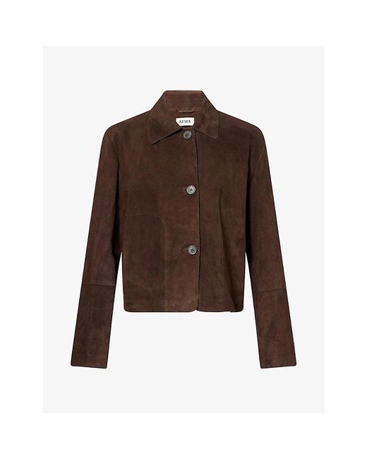Arma Brown Emy Collar Suede Jacket