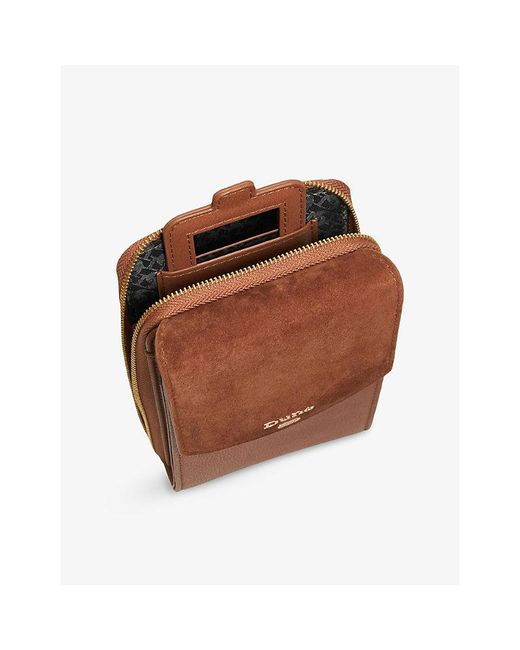 Dune Brown Sunrise Micro Faux-Leather Phone Cross-Body Bag