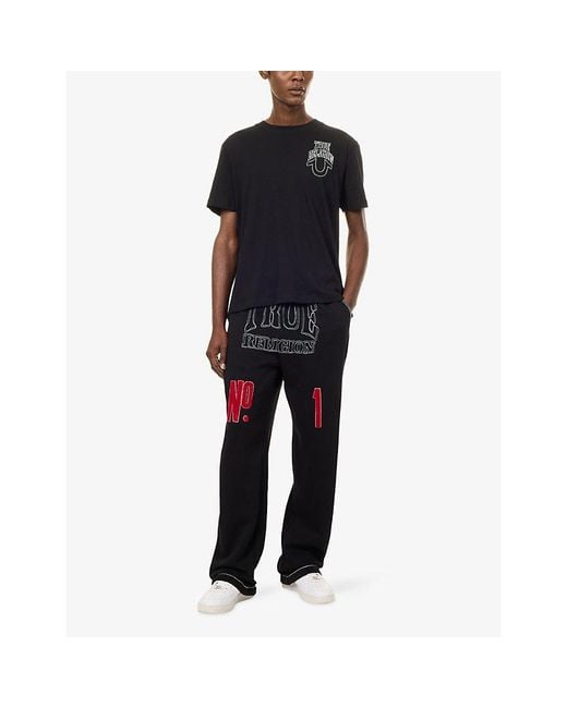 True Religion Black No1 Brand-Print Cotton T-Shirt for men