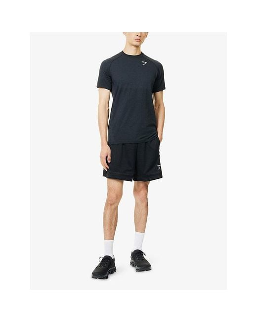 GYMSHARK Blue Vital Seamless Woven T-Shirt for men