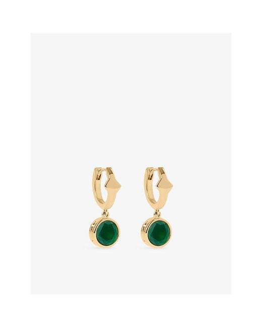 Astley Clarke Multicolor Luna 18Ct- Plated Sterling- And Agate Huggie Earrings