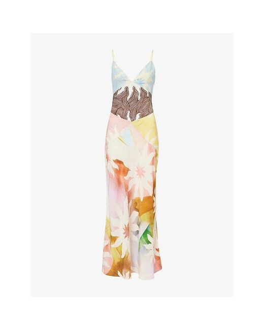 Never Fully Dressed Metallic Printed Valeria Woven Maxi Dress