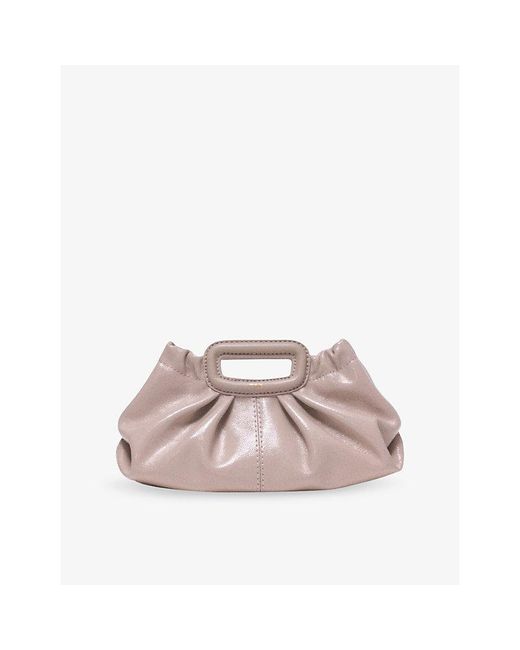 Maje Pink Mini Naplak Leather Clutch