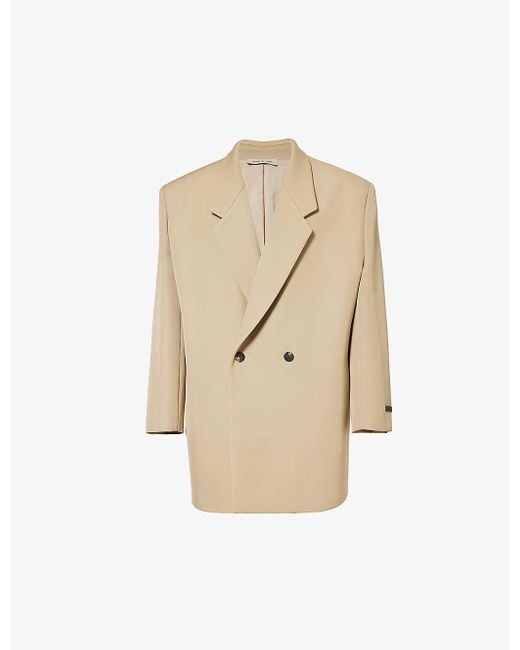 Fear Of God Natural California Notched-lapel Oversized Wool And Cotton-blend Jacket for men