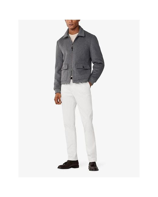Hackett Gray Patch-Pocket Woven Jacket for men