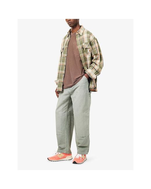Carhartt Green Double Knee Cotton Denim Jeans for men
