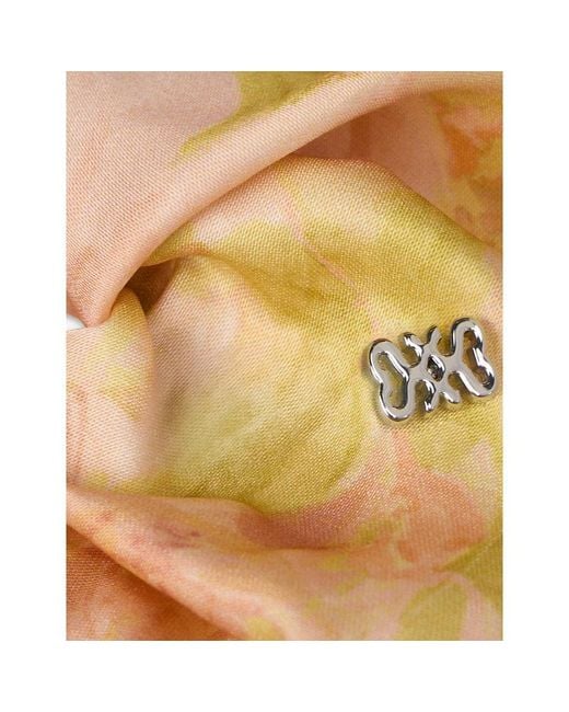 Sandro White Floral-Print Woven Scrunchie
