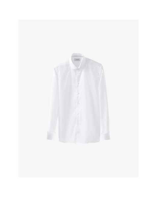Eton of Sweden White Contemporary Signature French-Cuff Cotton-Twill Shirt for men