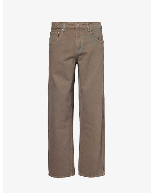Represent Gray R3 Faded-wash Wide-leg Jeans for men