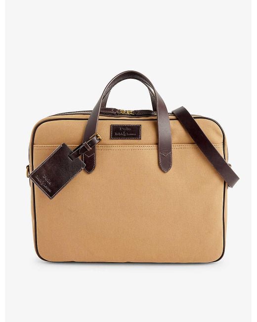 Polo Ralph Lauren Natural Business Brand-patch Rectangle-shape Cotton Briefcase for men