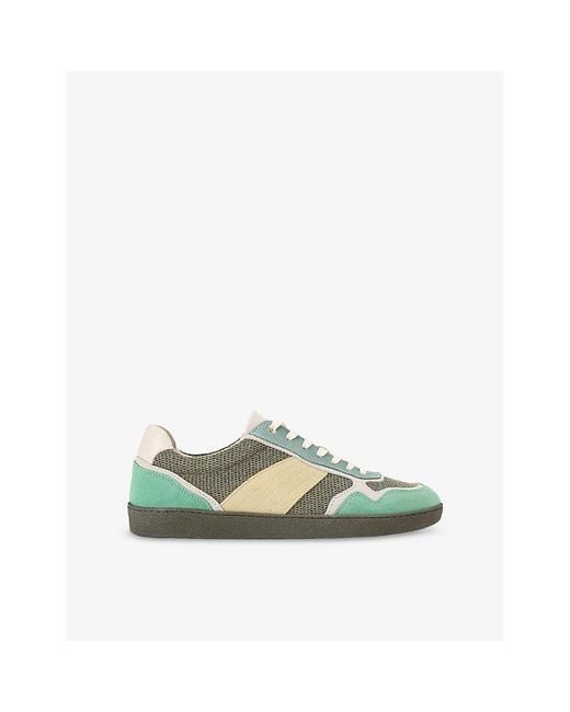 Kurt Geiger Green Lloyd Suede And Mesh Trainers for men