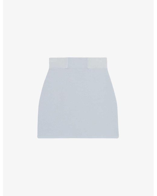 Claudie Pierlot White Ribbed-waistband Knitted Mini Skirt