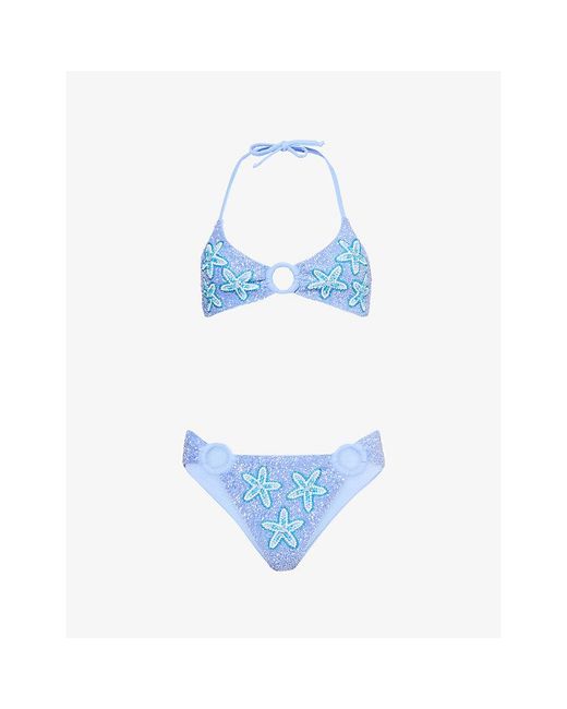 Oceanus Blue Mia's Marina Beaded Bikini Set