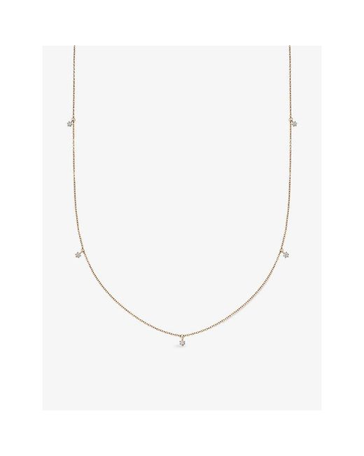 Astley Clarke Metallic Lab Grown 14Ct- And 0.17Ct Lab-Grown Diamond Station Necklace