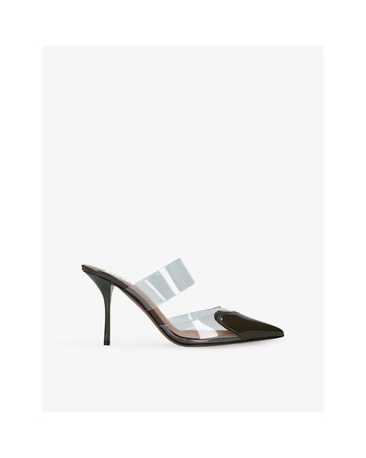 Alaïa Green Cœur 90 Patent-Leather Heeled Mules