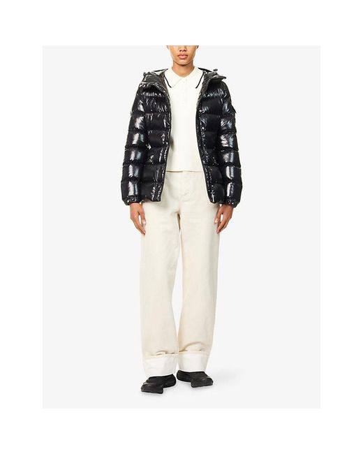 Moncler Black Barante Hooded Shell-Down Jacket