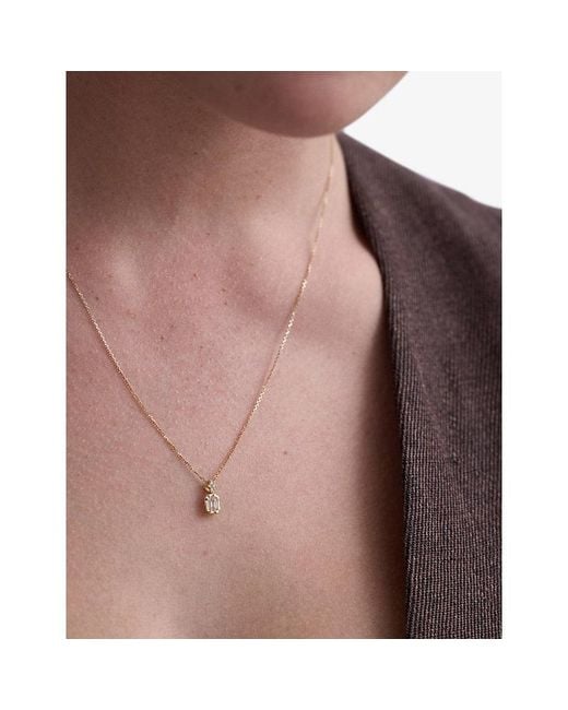 Astley Clarke Metallic Emerald Cut 0.32Ct Diamond 14Ct Pendant Necklace