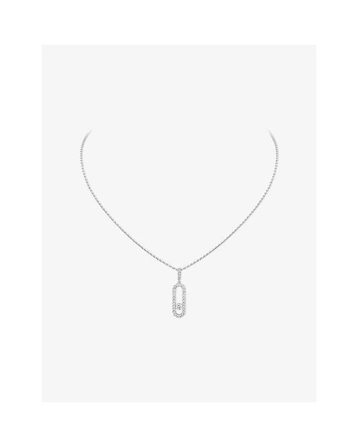 Messika White Move Uno Large Pave 18Ct And 0.35Ct Diamond Necklace