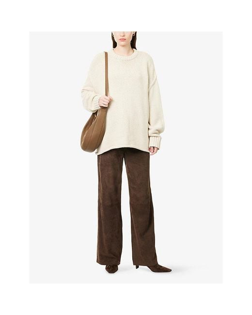 Dissh White Roy Longline Cotton And Wool Jumper