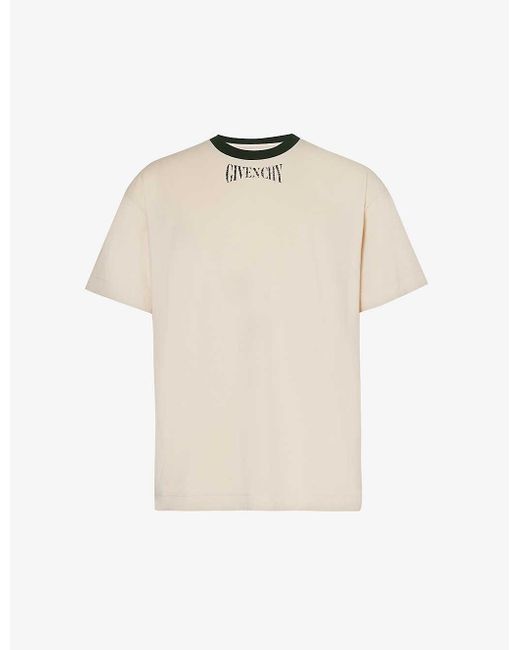 Givenchy White Brand-print Ribbed-collar Cotton-jersey T-shirt Xx for men
