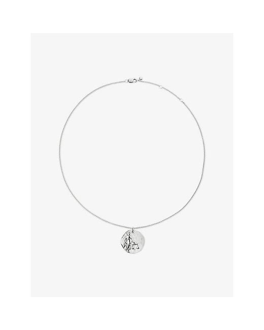 Monica Vinader White Libra Zodiac Sterling- Pendant Necklace