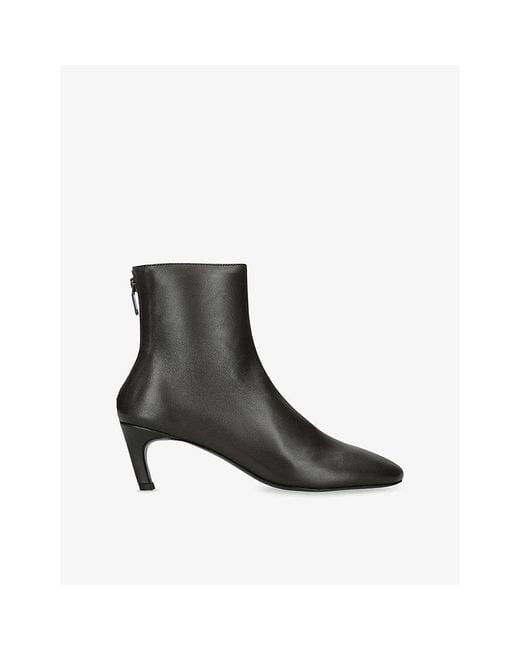 Totême Black Soft Leather Heeled Ankle Boots