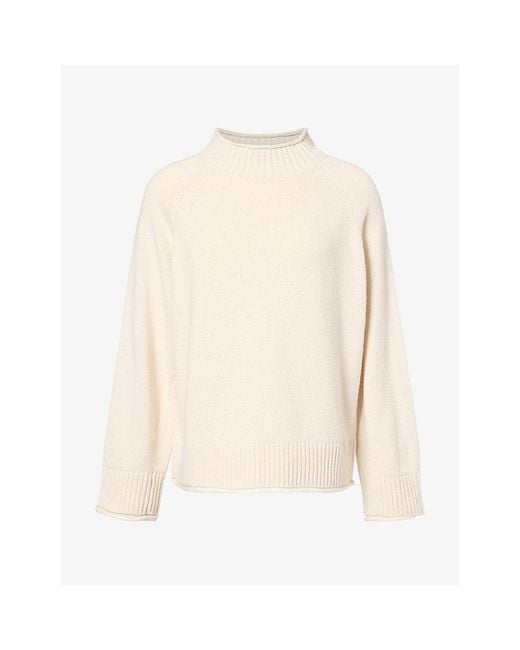 Rag & Bone White Hazel High-Neck Wool-Blend Jumper