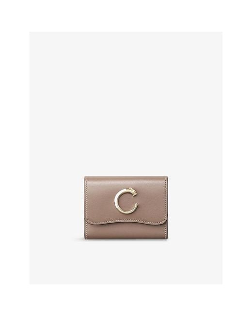 Cartier Gray Panthère De Mini Leather Wallet