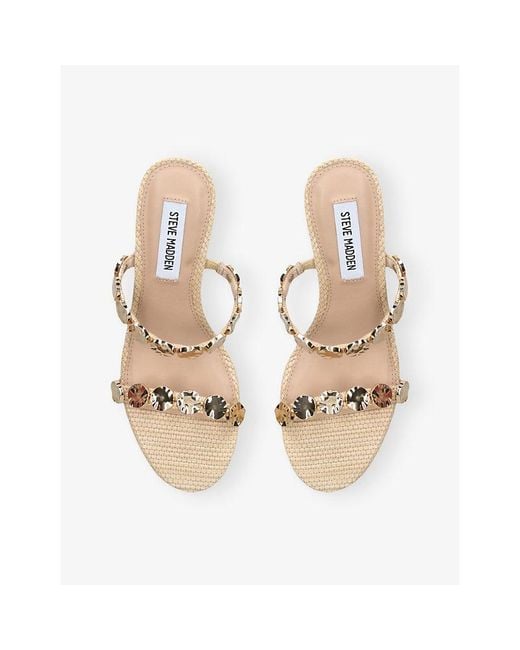 Steve Madden Metallic Annika Heeled Leather Sandals