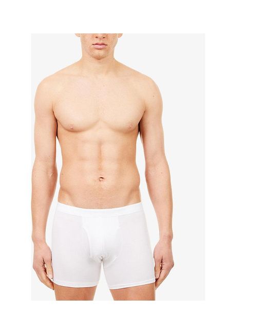 Derek Rose White Alex Slim-Fit Stretch-Modal Trunks for men