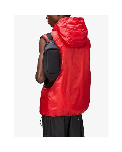 Rains Black Adjustable-strap Coated-shell Mini Bum Bag