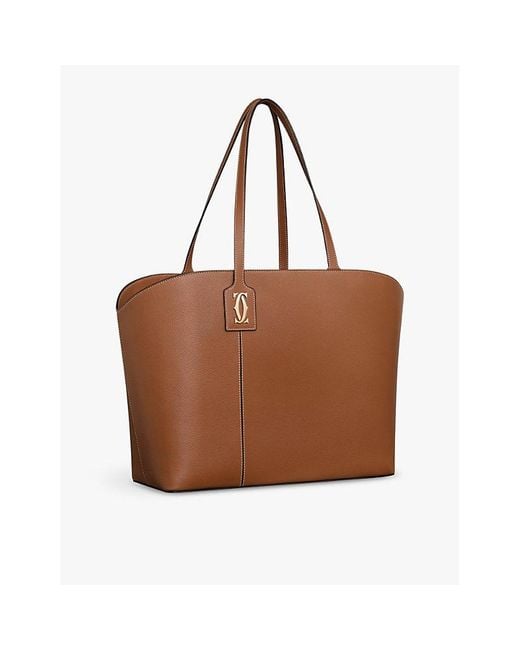 Cartier Brown C De Leather Tote Bag