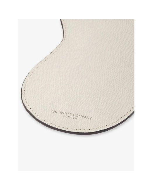 The White Company White Textured Leather Glasses Case Keyring
