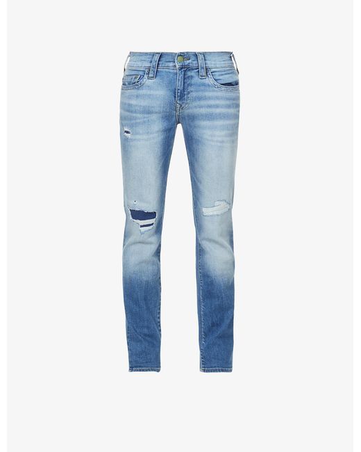 True Religion Rocco No Flap Ripped Skinny-fit Stretch Cotton-blend ...