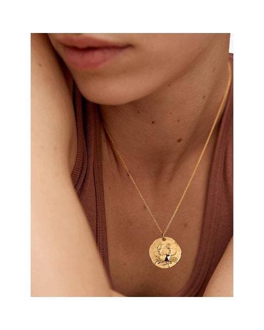 Monica Vinader Metallic Cancer Zodiac 18Ct Vermeil Pendant Necklace