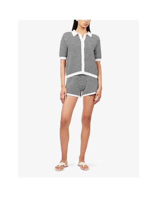 Varley Multicolor Villiers Zigzag-Pattern Cotton Shorts