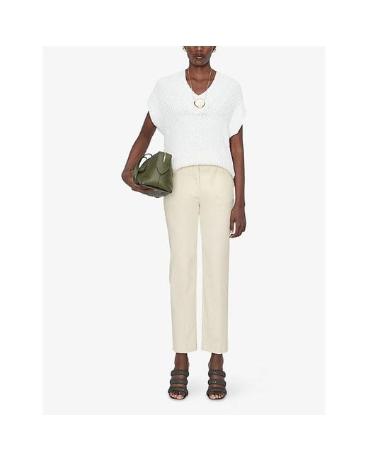 Joseph Natural Coleman Slim-Fit Mid-Rise Stretch-Cotton Trousers