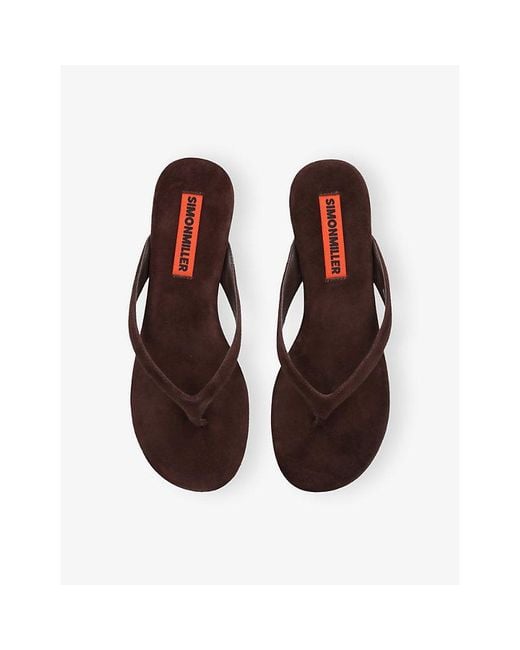 Simon Miller Brown Riviera Thong Suede Sandals