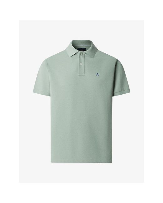 Hackett Green Logo-Embroidered Short-Sleeve Cotton Polo for men