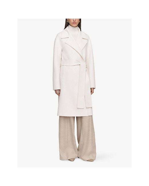 Joseph White Costana Double-Faced Wool And Cashmere Coat