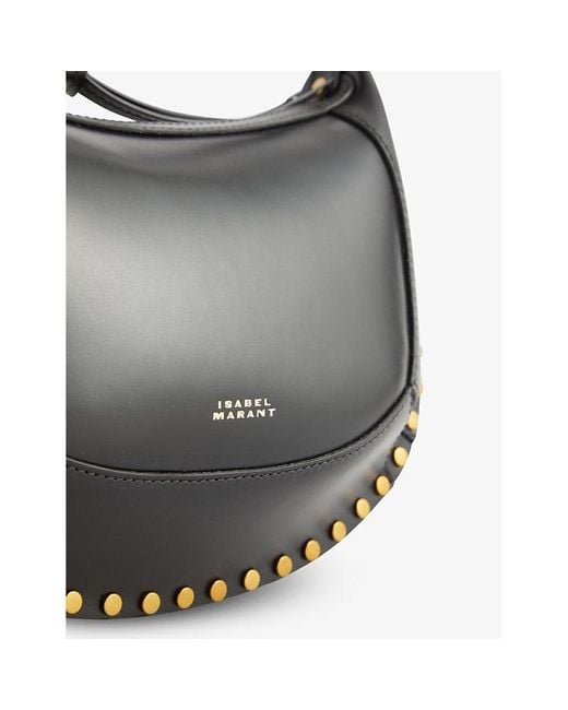 Isabel Marant Black Oskan Curved Leather Shoulder Bag