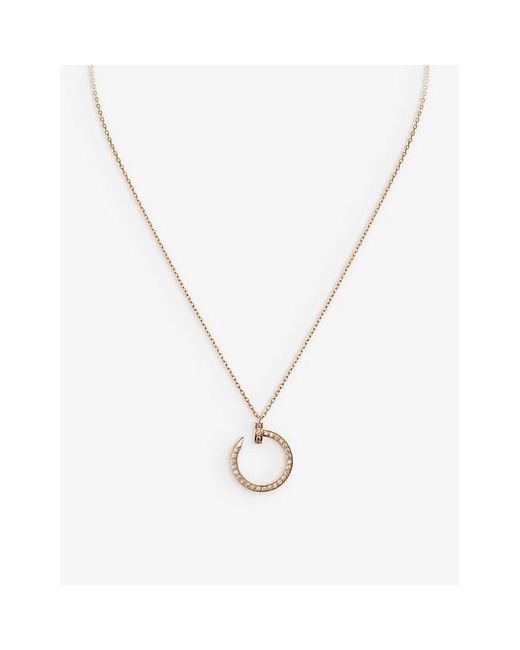 Cartier Metallic Juste Un Clou 18Ct Rose- And 0.38Ct Diamond Pendant Necklace