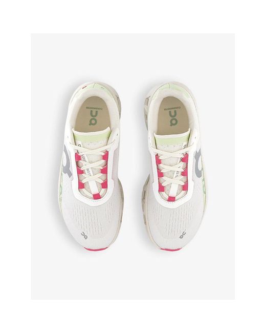 On Shoes White Cloudmster Chunky-Sole Mesh Low-Top Trainers