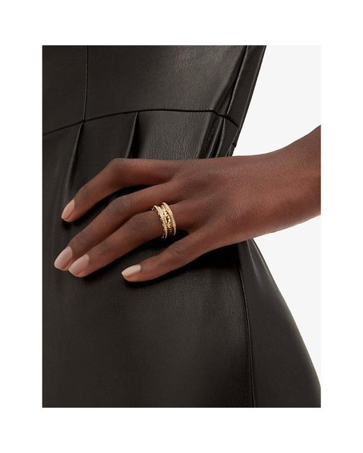 BVLGARI Metallic B.Zero1 Two-Band 18Ct- And 0.51Ct Round-Cut Diamond Band Ring