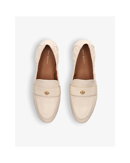 Tory Burch Natural Chunky-sole Leather Ballet Loafers
