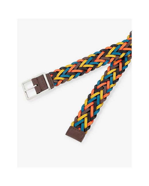 Paul Smith Brown Braided Leather Belt for men